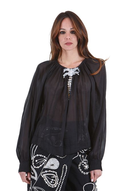 Camicia bohemien nera FORTE FORTE | Camicie | 13534MYSHIRT8000